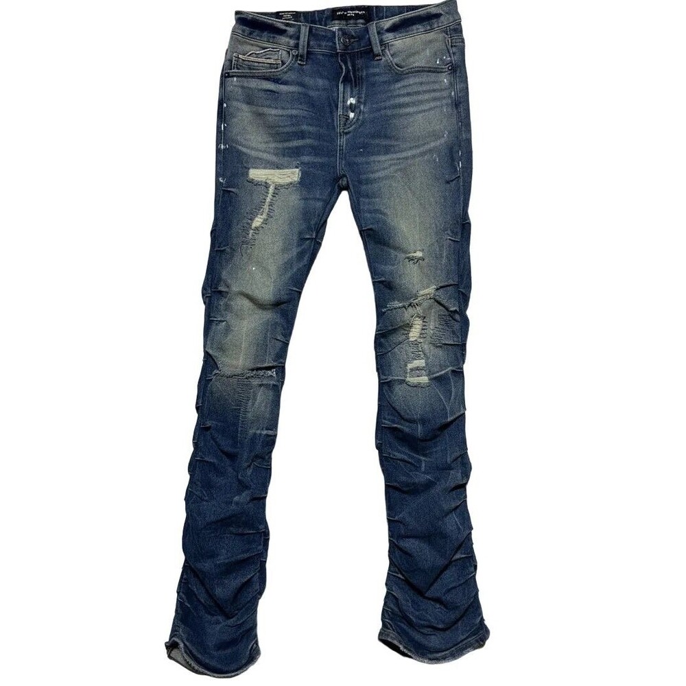 Cult of Individuality City Patch Distressed Jeans W32 L32 – New York London Pari